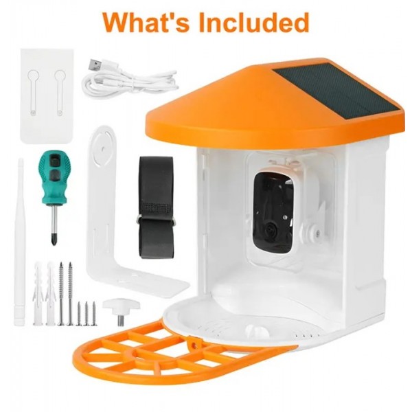 Bird Feeder with Camera with AI Identify Birds Species Solar Panel